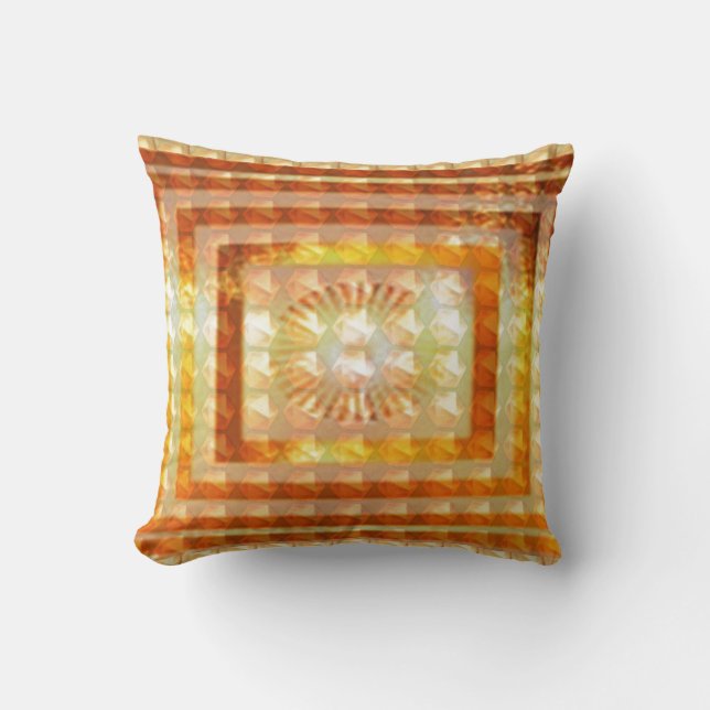 Coussin Symboles curatifs Lotus Chakra d'or de REIKI (Recto)
