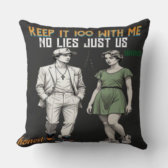 Coussin Symbolic Angel Couple  Throw Pillow (Recto)