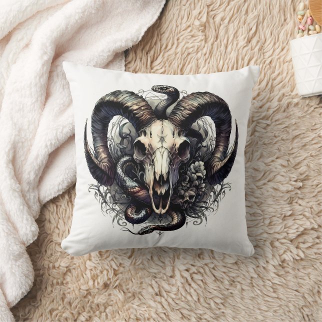 Coussin Symbolisme occulte gothique foncé (Couverture)