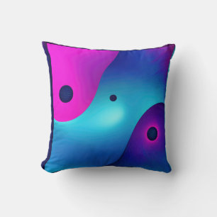 Coussin Symétrie Spirituelle : Abstrait brillant Yin Yang