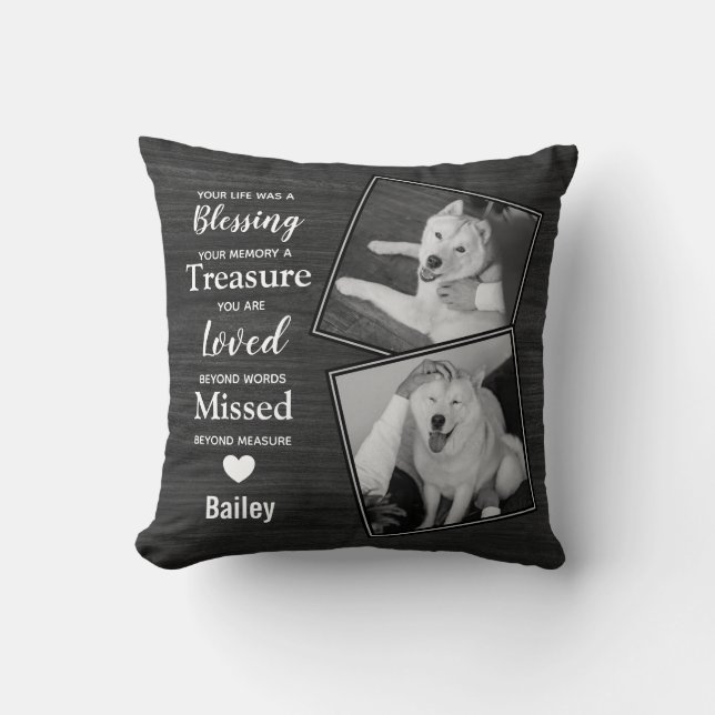 Coussin Sympathie de la mémoire de chien animal de compagn (Recto)