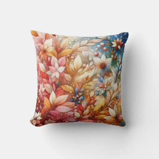 Coussin "Symphonie d'automne : une illustration florale"