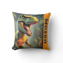 T-Rex Jurassique Dinosaure Gris et orange