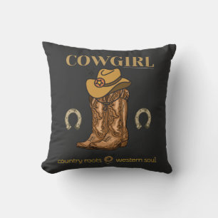 Coussin T-shirt d'âme western aux racines country