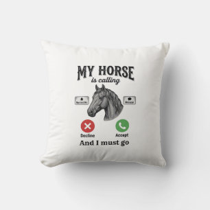 Coussin T-Shirt de gravure vintage d'appel de cheval drôle