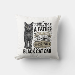 Coussin T-shirt design de gravure vintage de papa chat noi