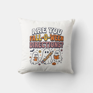 Coussin T-shirt drôle de professeur de fantôme d'Halloween