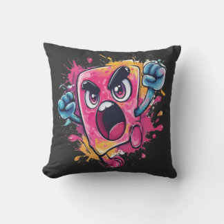 Coussin T-shirt graphique criant Popsicle en colère