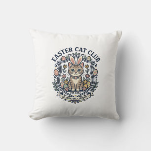 Coussin T-shirt graphique de chat de Pâques - Easter Cat C