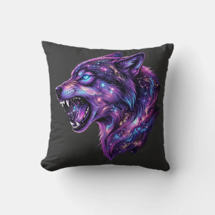 Coussin T-Shirt Graphique Loup Hurleur Galaxie Cosmique Cé