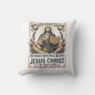 Coussin T-Shirt Jésus Surfant Foi Inspirante