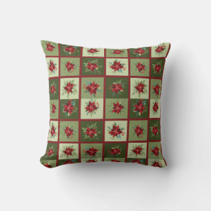 Coussin T-shirt Poinsettias Patchwork