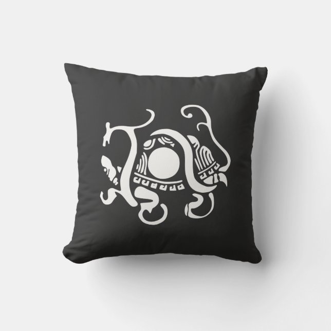 Coussin T-shirt serpent et tortue - gros logo (Recto)