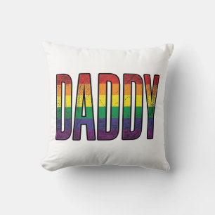 Coussin T-Shirt Typographie Fierté Papa Arc-en-Ciel Vintag