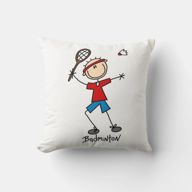 Coussin T-shirts et cadeaux du joueur de badminton (Recto)