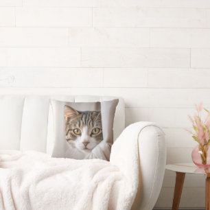 Coussin Tabby Chat Dans Les Rideaux