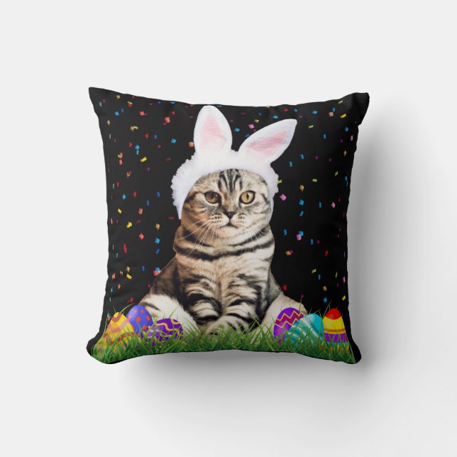 Coussin Tabby de Pâques (Recto)