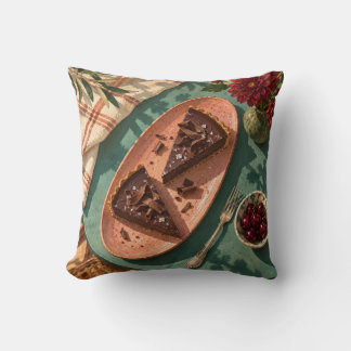 Coussin Table Tasse Thé Sarcelle Cerises Tartes au Chocola