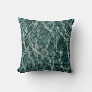 Coussin Tableau abstrait bleu et blanc