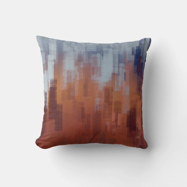 Coussin Tableau Abstrait, mur en béton coloré. (Recto)