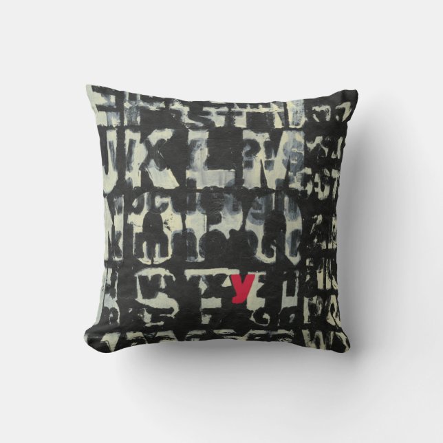Coussin Tableau alphabétique de Norman Wyatt (Recto)
