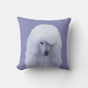 Coussin Tableau blanc standard de caniche - Art original d