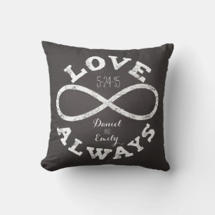 Coussin Tableau de bord Infinity Love Mariage Date et noms