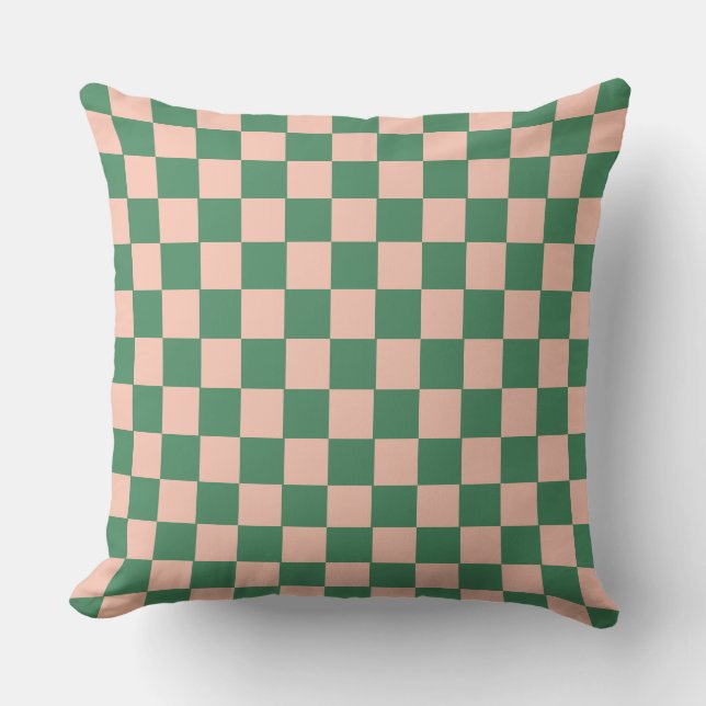 Coussin Tableau de contrôle géométrique rétro Motif rose v (Recto)