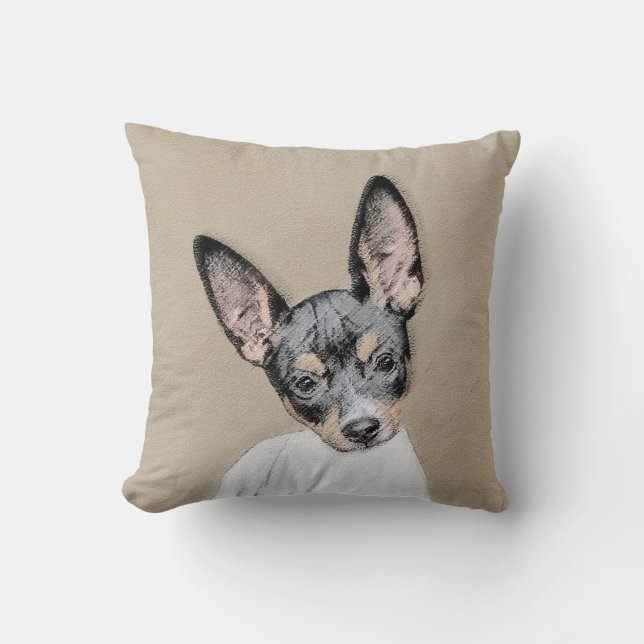 Coussin Tableau Rat Terrier - Cute Original Chien Art (Recto)