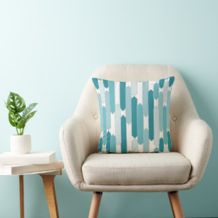 Coussin Tablettes modernes, Aqua, Bleu Cerulean, Turquoise