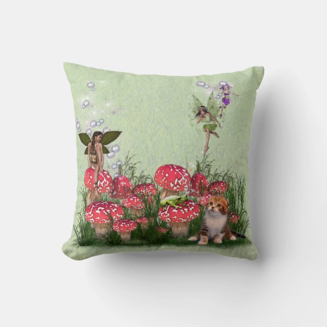 Coussin Tabouret rouge et Imaginaire Histoires de contes d (Recto)