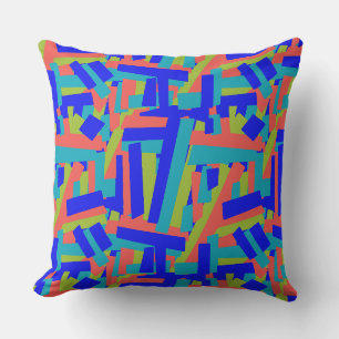 Coussin Taches abstraites de corail bleu vert bleu gras vi