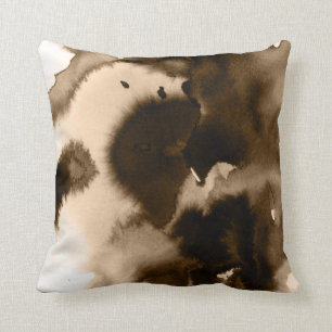 Coussin Taches Brown et à l'encre noire