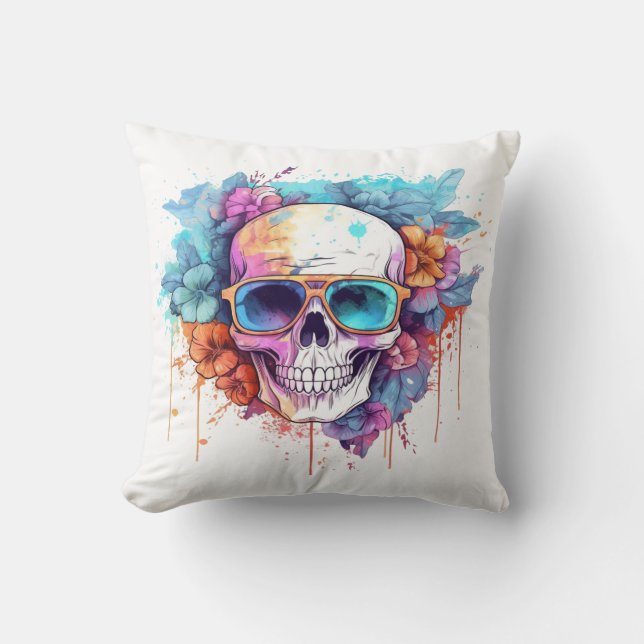 Coussin Taches crâniennes florales (Recto)