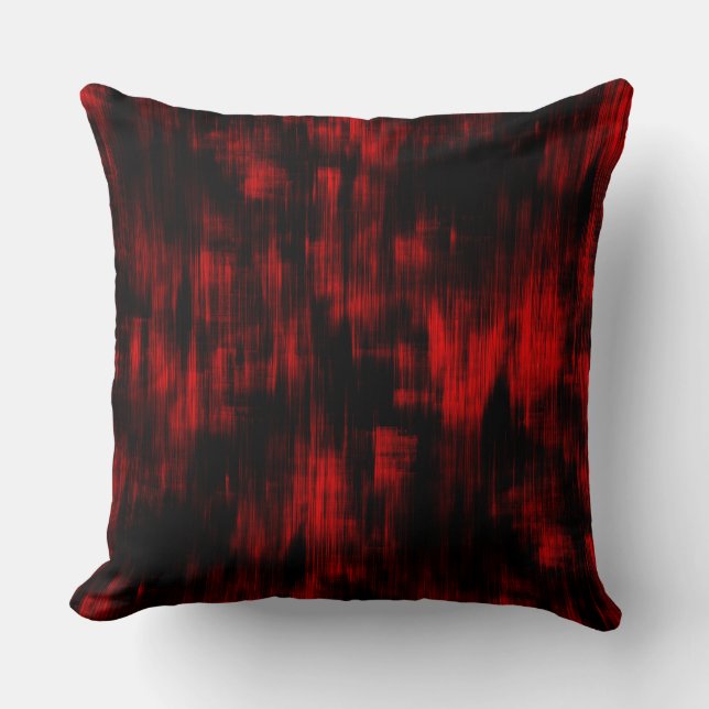Coussin Taches grattées en rouge vif et en noir (Recto)