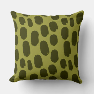 Coussin Taches peintes en gras - Olive foncé sur Olive