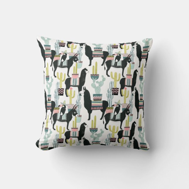 Coussin Taco à propos d'amour | Motif Llama & Donkey (Recto)