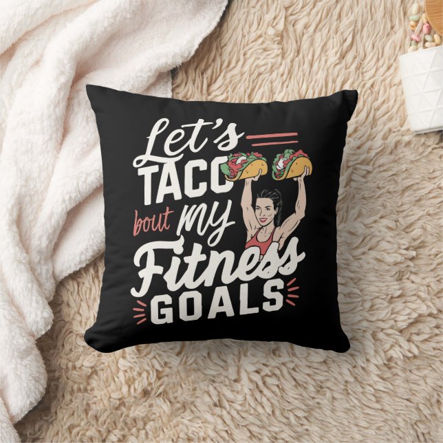 Coussin Taco ‘À propos de mes objectifs de remise en forme (Couverture)