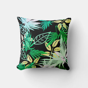 Coussin Taie d'oreiller à motif de feuilles de palmier thé