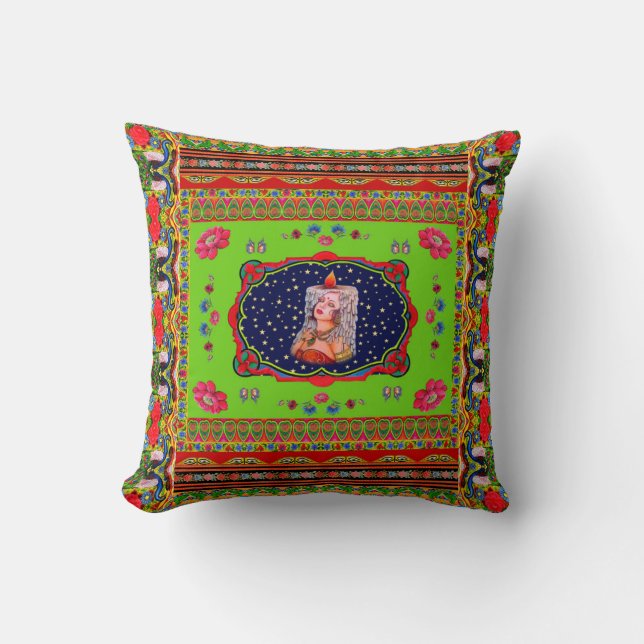 Coussin Taie d'oreiller inspirée par art de camion - (Recto)