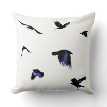Take Flight Crow Throw Pillow