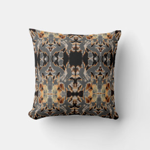 Coussin Tan Brown Beige Noir Gris Méditerranée Mosaïque