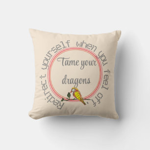 Coussin Tan Subtil Naturel Personnaliser Texte Oiseau Jete
