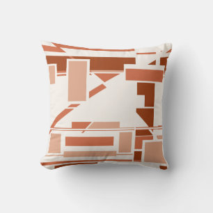 Coussin Tan Terracotta Beige Géométrique Art Sud-Ouest