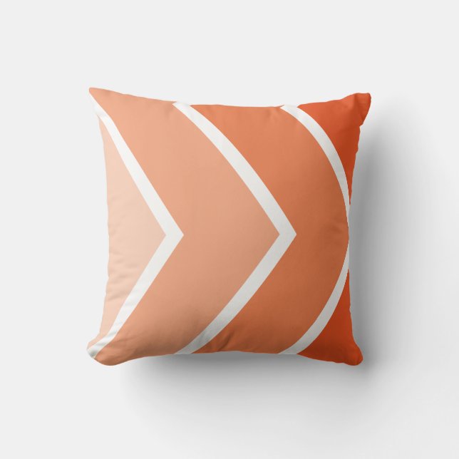 Coussin Tangerine Ombré Chevron Stripes Motif (Recto)