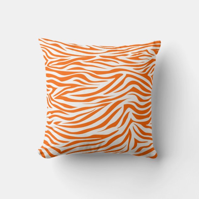 Coussin Tangerine Safari Zebra (Recto)