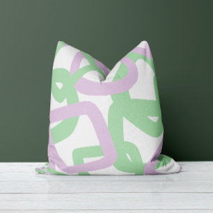 Coussin Tangle Carré Vert Menthe et Lavande