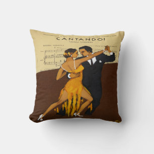 Coussin Tango Dance Couple Poster vintage Imprimer