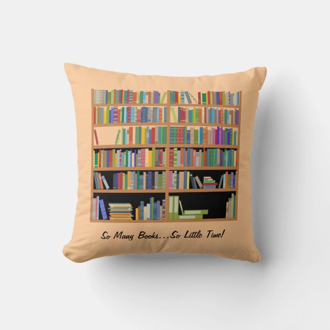 Coussin Tant de livres (personnalisables) (Recto)