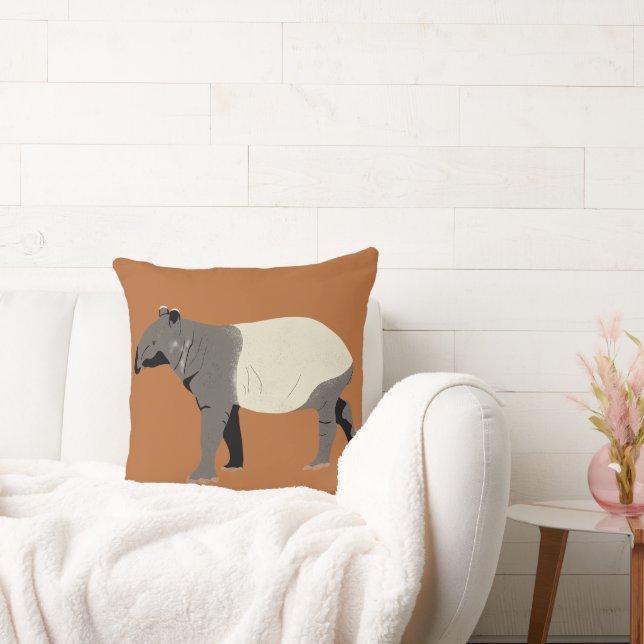 Coussin Tapir Malais Graphisme Cinnamon Orange (Canapé)